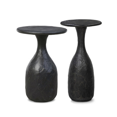 Four Hands Cora Nesting End Tables - Obsidian Concrete