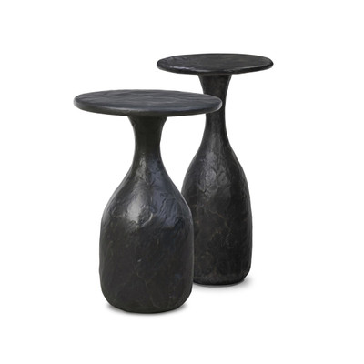 Four Hands Cora Nesting End Tables - Obsidian Concrete