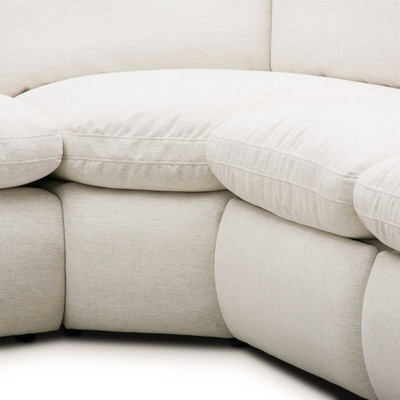 Four Hands Crawford Power Recliner 5Pc Sectional Sofa - Crypton Nomad Snow