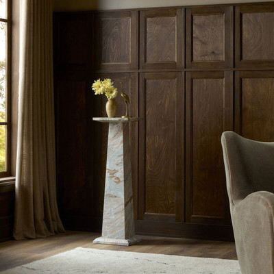 Four Hands Ellric Pedestal 40" - Beige Marble