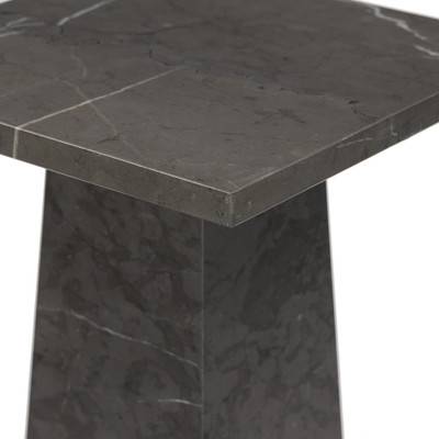 Four Hands Ellric Pedestal 30" - Grey Italian Marble