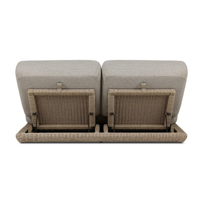 Four Hands Evander Outdoor Double Chaise - Ramiro Ecru