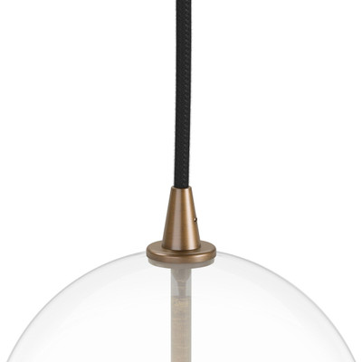 Four Hands Glass Globe 200 Pendant - Heritage Bronze Brass - Clear Glass