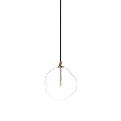 Four Hands Glass Globe 200 Pendant - Heritage Bronze Brass - Organic Glass