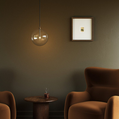 Four Hands Glass Globe 300 Pendant - Heritage Bronze Brass - Organic Glass