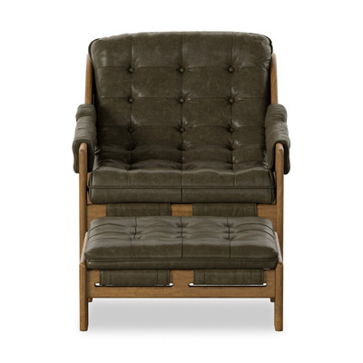 Four Hands Halston Chair w/Ottoman - Dulane Moss