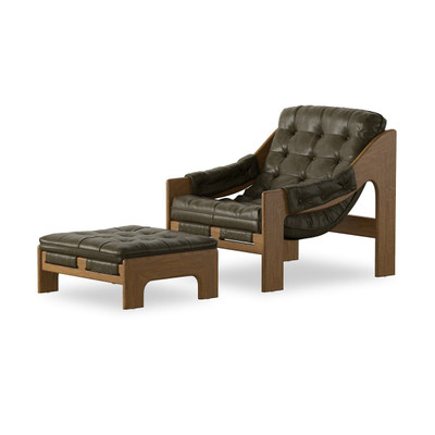 Four Hands Halston Chair w/Ottoman - Dulane Moss