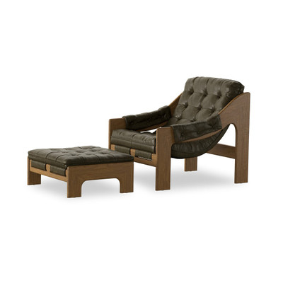 Four Hands Halston Chair w/Ottoman - Dulane Moss