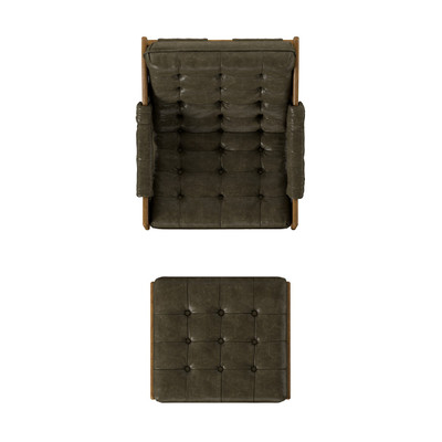 Four Hands Halston Chair w/Ottoman - Dulane Moss