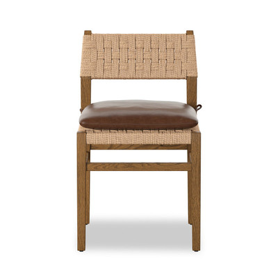 Four Hands Hamlin Dining Chair with Cushion - Havana Brown - Toasted Ash Solid