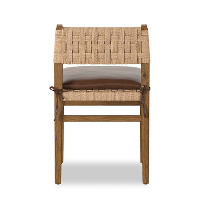 Four Hands Hamlin Dining Chair with Cushion - Havana Brown - Toasted Ash Solid