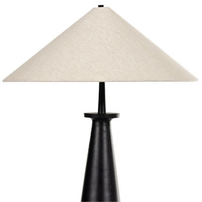 Four Hands Innes Tapered Shade Floor Lamp - Matte Black Cast Aluminum