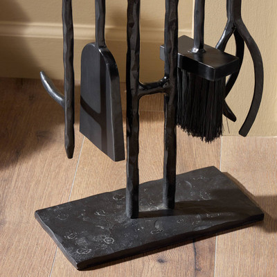 Four Hands Jetta Fire Poker - Hammered Black Iron