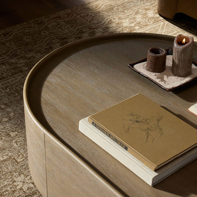 Four Hands Kafta Coffee Table - Warm Natural Flat Oak Water - based