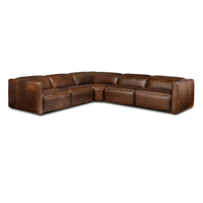 Four Hands Kenlee Power Recliner 5PC Sectional - Raleigh Cigar