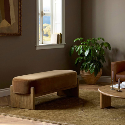 Four Hands Landrea Accent Bench - Havana Brown