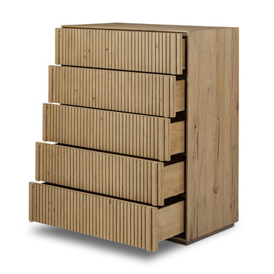 Four Hands Leo 5 Drawer Dresser - Rustic Light Natural Oak