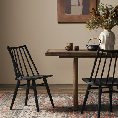 Four Hands Lewis Windsor Chair - Black Oak NEW