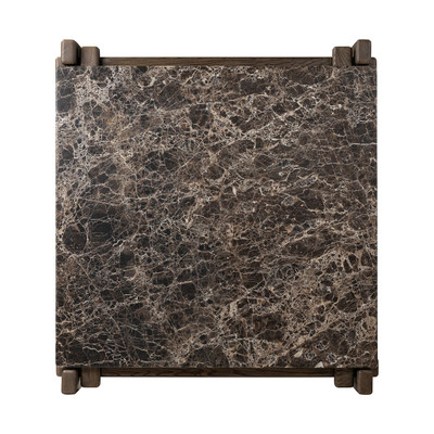 Four Hands Marcia Square Marble Coffee Table - Brown Emperador Marble