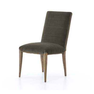Four Hands Nate Dining Chair - Modern Velvet Loden