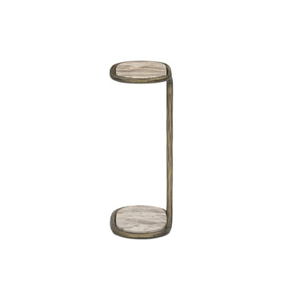 Four Hands Niccola End Table - Fossil Marble