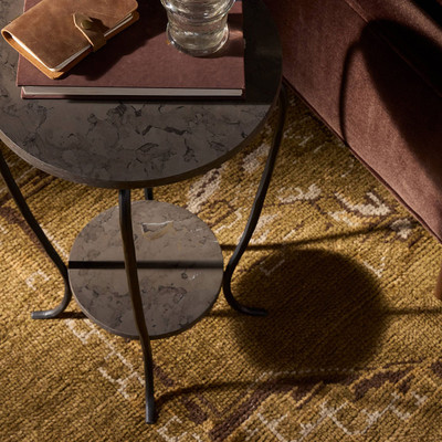 Four Hands Nina End Table - Grey Italian Marble