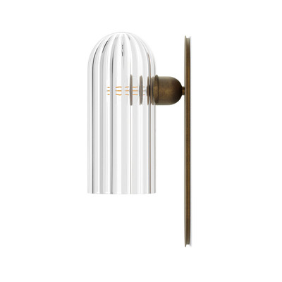 Four Hands Odyssey MD Sconce - Heritage Bronze Brass - Medium - Clear Ribbon Glass