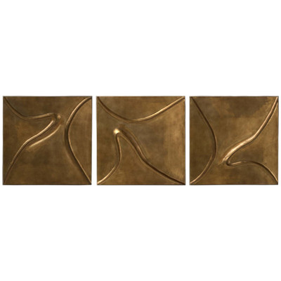 Four Hands Ozias Wall Hanging Set of 3 - Smooth Golden
