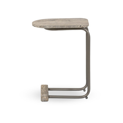 Four Hands Pixie End Table - Grey Stripe Travertine