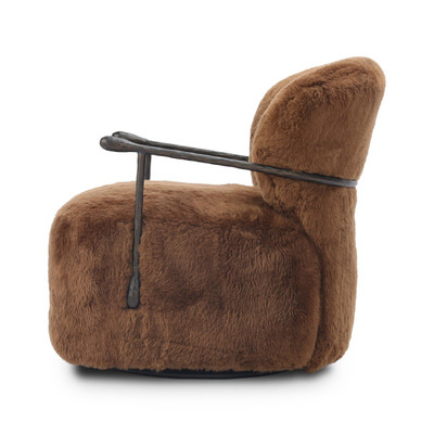 Four Hands Plath Swivel Chair - Ochre Shearling