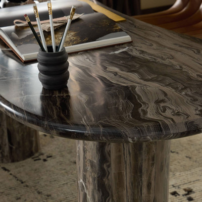 Four Hands Ponce Desk - Rocky Brown Marble