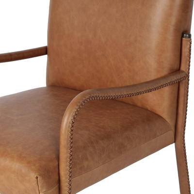 Four Hands Quill Dining Armchair - Chaps Saddle