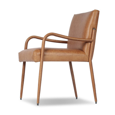 Four Hands Quill Dining Armchair - Chaps Saddle