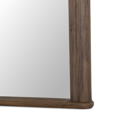 Four Hands Quinley Floor Mirror - Textured Brown Walnut