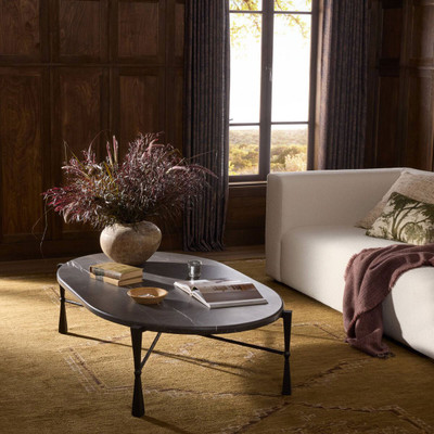 Four Hands Rayna Coffee Table - Grey Italian Marble