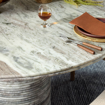 Four Hands Reeves Dining Table - River Grey Marble
