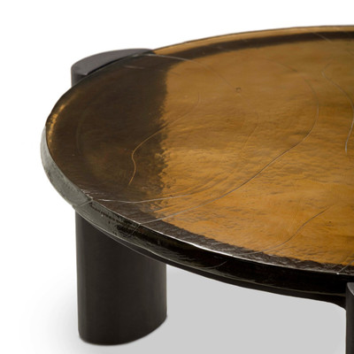 Four Hands Rover Nesting Table - Large - Amber Cast Glass