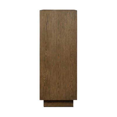 Four Hands Salta Bar Cabinet - Brown Oak Thin Oyster