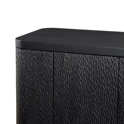 Four Hands Shevall Sideboard - Carved Black Mango