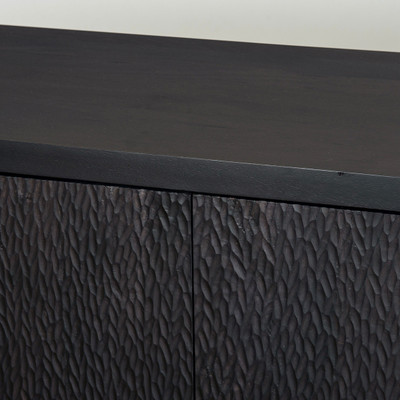 Four Hands Shevall Sideboard - Carved Black Mango
