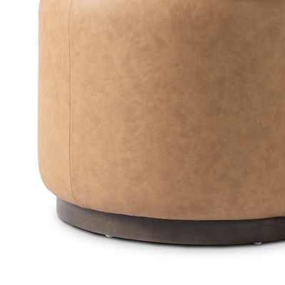 Four Hands Sinclair Round Ottoman - Maestro Camel