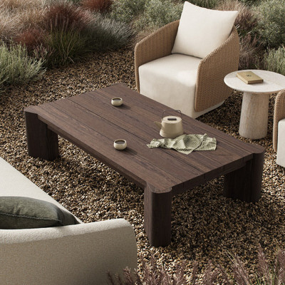 Four Hands Soho Outdoor Coffee Table - Stained Saddle Brown