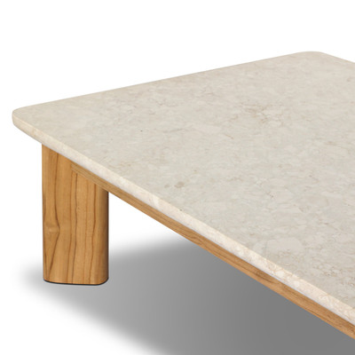 Four Hands Sterling Outdoor Stone Coffee Table - Golden Teak