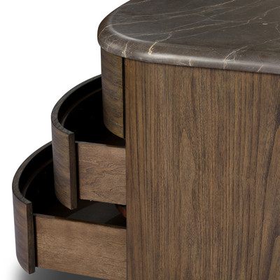 Four Hands Tovae Nightstand - Honed Coffee Marble