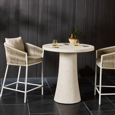 Four Hands Varda Outdoor Bar Table - Coarse Ivory Concrete - Counter