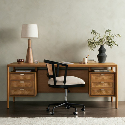 Four Hands Westlake Executive Desk - Khaki Oak