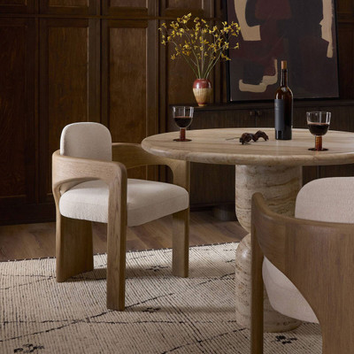 Four Hands Woltz Dining Chair - Drifted Oak - Crypton Wayfarer Snow