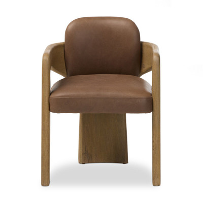 Four Hands Woltz Dining Chair - Drifted Oak - Palermo Cigar