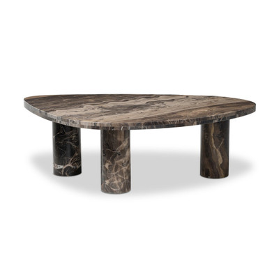 Four Hands Zion Coffee Table - Big Table - Rocky Brown Marble