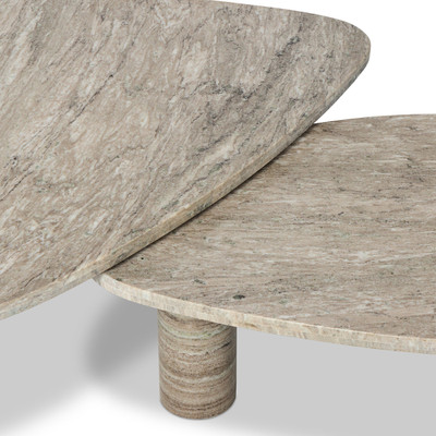 Four Hands Zion Coffee Table Set - Antique White Marble